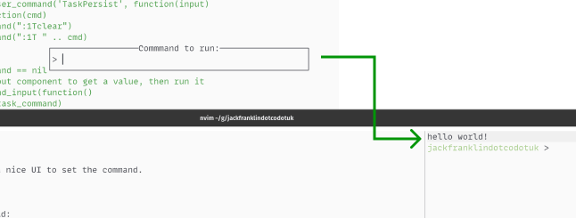 Executing a task in NeoVim